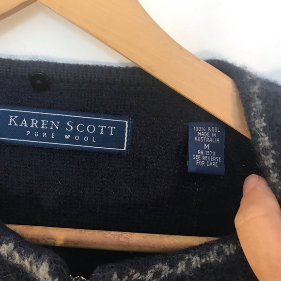 Vintage Karen Scott Pure Wool Cardigan - Picture 5 of 5